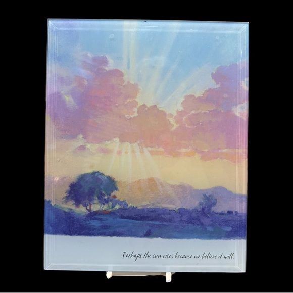 Other - Hallmark 8x10” Sunrise Glass Art with Inspirational Quote